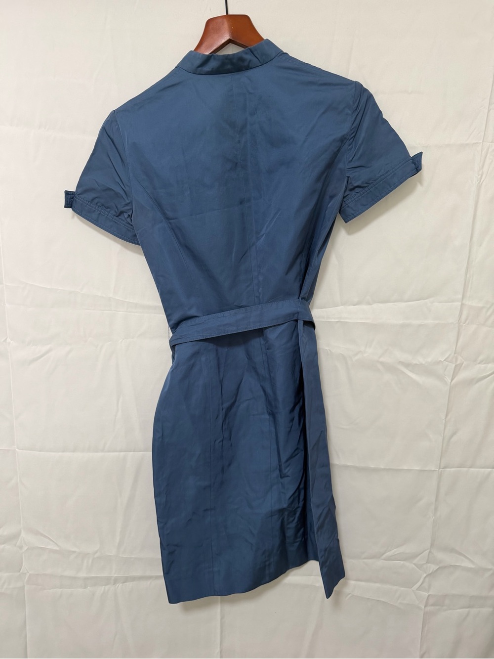 Carolina Herrera Blue Short-Sleeve Midi Shirt Dress - Picture 8 of 10